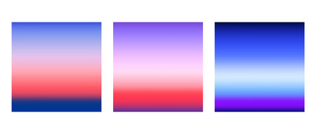 Sunrise or sunset colorful gradients background set. Smooth blurred wallpaper set in pink, blue and...