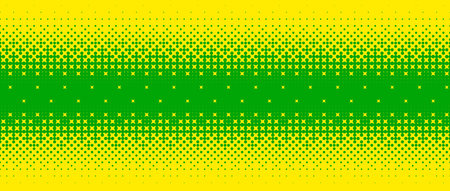 Pixelated bitmap gradient texture. Yellow and green dither pattern background. Abstract glitchy...