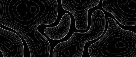 Abstract line background. Topographic contour map concept. Black and white terrain outline pattern. Geographic design template wallpaper for poster, banner, print. Vector illustrationのイラスト素材