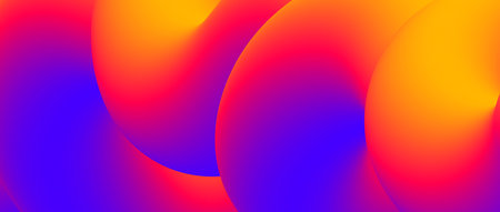 Creative orange red purple fluid gradient background. Wavy curved 3d flow poster wallpaper. Liquid wave backdrop. Bright color template for presentation, banner, flyer, booklet. Vector illustrationのイラスト素材