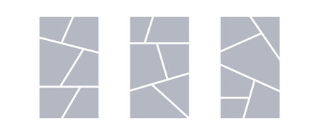 Image collage layout template. Grey mosaic mood board grid collection. Picture frame set. Photo...