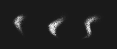 White powder splashed set. Salt, sugar or flour splatter granules collection. Grunge stipple sprayed powder speckles, dots and pieces. Snow, dust or sand textured overlay. Vector gritty backgroundのイラスト素材