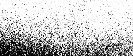 Black grit grunge texture. Grainy eroded overlay background. Distressed noise surface with dust, particles, specks, speckles. Rough dirty granule lino backdrop texture of concrete or cement. Vectorのイラスト素材
