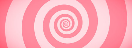 Candy color spiral pattern background. Creamy pink rotating swirl wallpaper. Sweet cartoon comic hypnotic concept. Spinning vortex for banner, poster, flyer, booklet. Vector ice cream backdropのイラスト素材