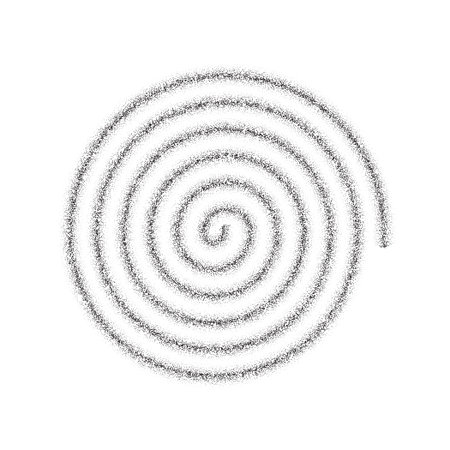 Dotted spiral shape. Stippled thin helix. Sand grain texture swirl or twirl element. Dot work spin symbol vectorのイラスト素材