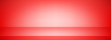 Red studio podium wallpaper. Gradient limbo scene background. Bright shelf or wall backdrop for mockup, presentation, template, product showcase. Abstract cherry room stage display. Vectorのイラスト素材