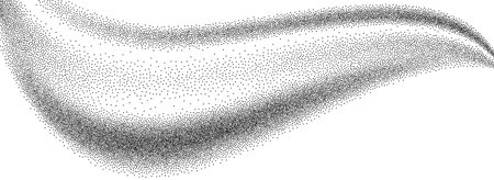 Gradient grain texture wave. Black stippled curved line background. Grunge noise dotted wallpaper for banner, poster, brochure. Undulate smooth sand backdrop with speckles, particles, granules. Vectorのイラスト素材