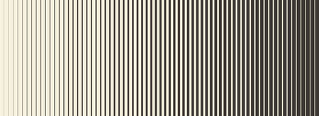 Retro linear halftone gradation texture. Parallel repeating stripe transition background. Fading thick to thin line gradient pattern. Vertical strip wallpaper for overlay, print, cover design. Vectorのイラスト素材