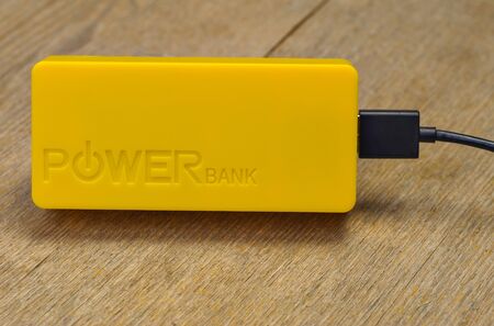 Power Bank with USB cable. Accumulator charging. External batteryの写真素材