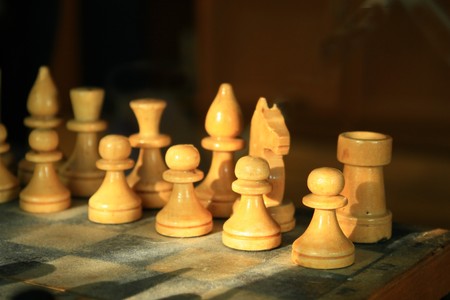 left flank of the whites chess positionの写真素材