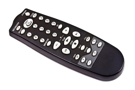 black remote control isolated on the white の写真素材