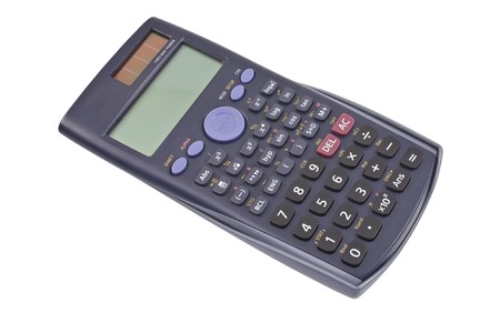 scientific electronic calculator isolate on the whiteの写真素材