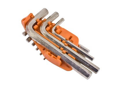 the set hexacon spanners isolated on the whiteの写真素材