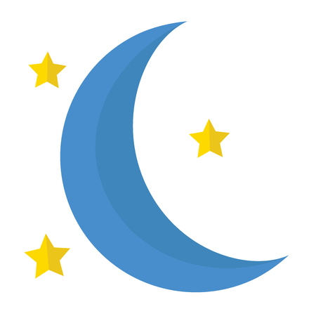 A moon with stars icon on white background.のイラスト素材