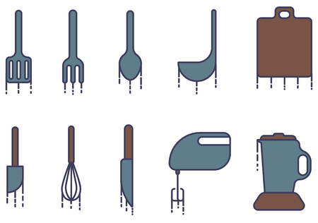 Icon set Kitchen appliances and equipmentのイラスト素材