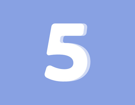 Five on a light purple background.のイラスト素材