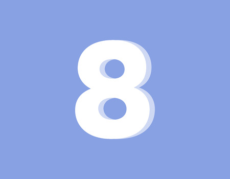 Eight on a light purple background.のイラスト素材