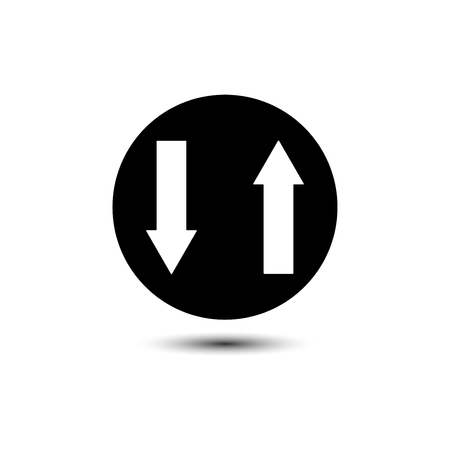 Up and down arrows icon vector. solid pictogram isolated on white. Exchange symbolのイラスト素材