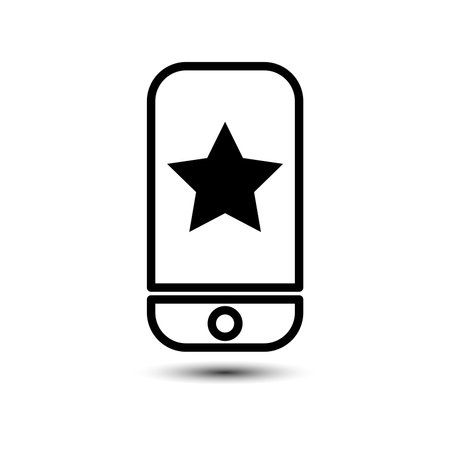 Mobile Phone With Favorite Mark On The Screenのイラスト素材