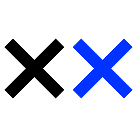 Cross flat icon. vector illustration. Black and Blue colorのイラスト素材
