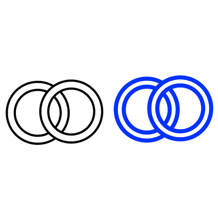 Wedding rings icon. vector illustration. Black and Blue colorのイラスト素材