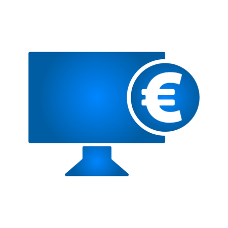 Electronic money icon. Monitor icon. vector illustration. flat styleのイラスト素材