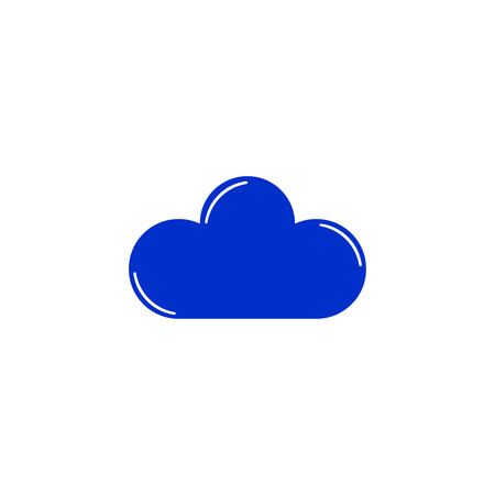 Blue cloud flat icon, vector icon, isolated on white backgroundのイラスト素材
