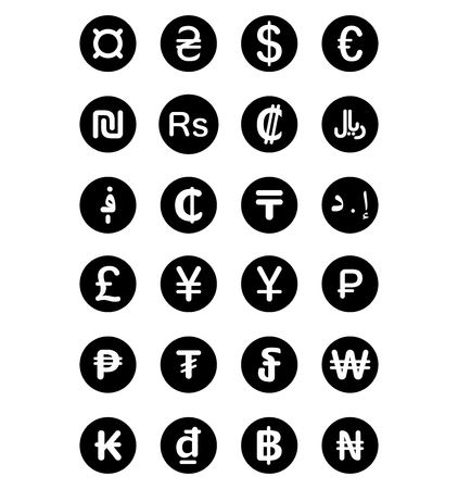 Currency symbols of the world isolated on white backgroundのイラスト素材