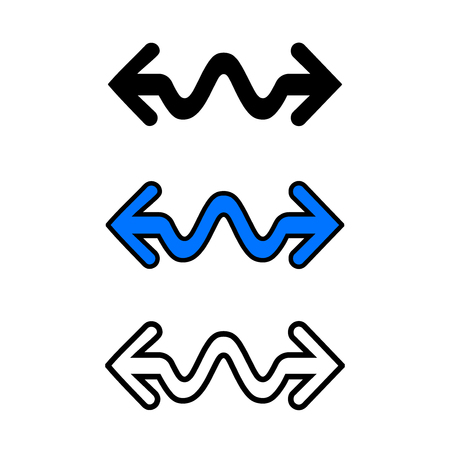 Wavy arrow icon, isolated on white backgroundのイラスト素材