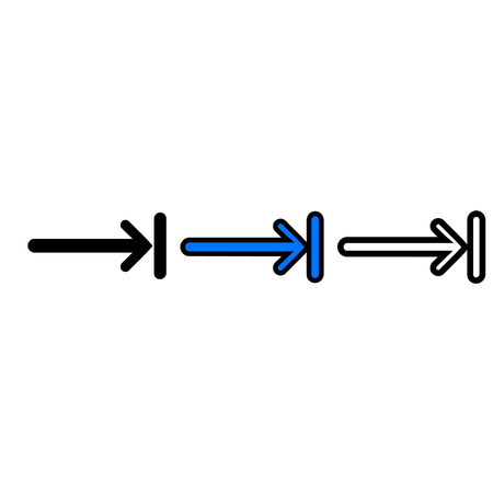 Right arrow icon, isolated on white background.のイラスト素材