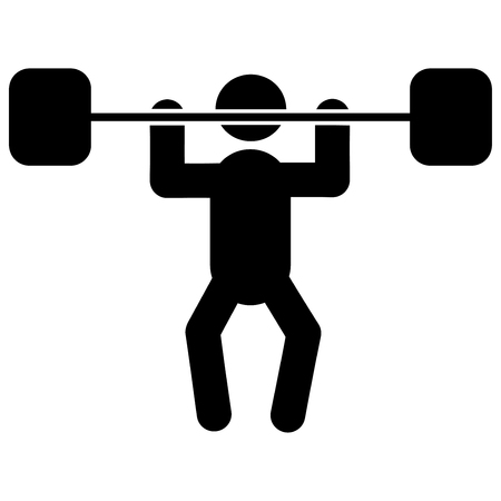 Weightlifter glyph icon, isolated on white backgroundのイラスト素材