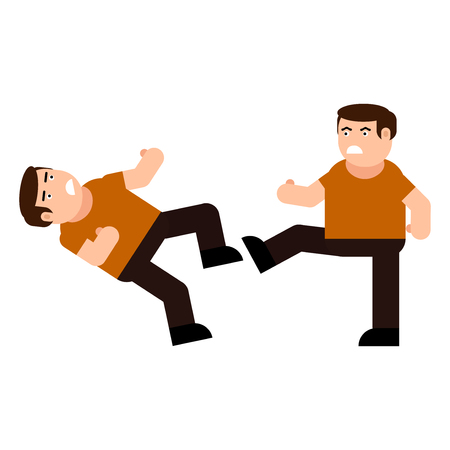 Fight men icon, isolated on white backgroundのイラスト素材