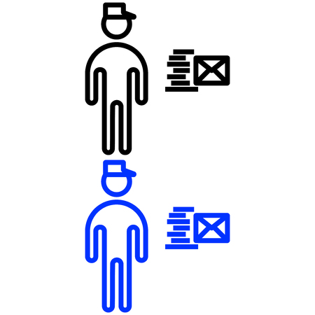 Postman outline icon isolated on white backgroundのイラスト素材