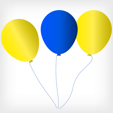 Helium balls with symbols of the Ukrainian flag Blue yellow helium ballsのイラスト素材