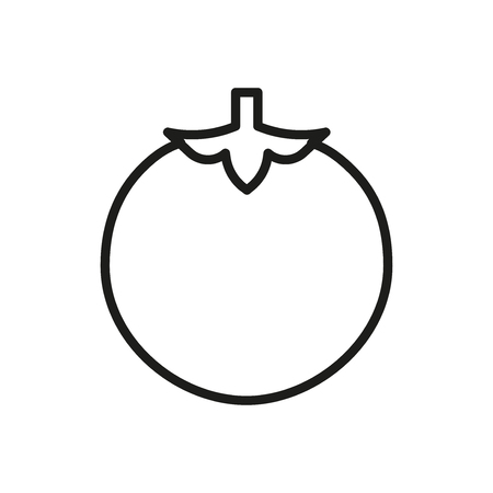 Tomato outline icon, vegetable symbol, healthy food vector sign isolated on white background. herbaceous plantsのイラスト素材