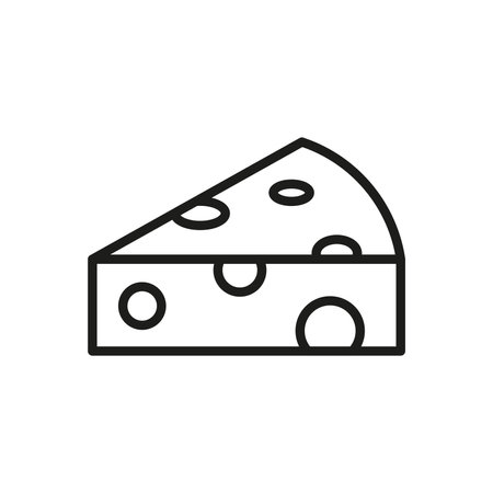 Cheese outline icon, dairy product symbol, healthy food vector sign isolated on white backgroundのイラスト素材