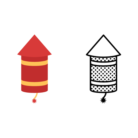 Rocket icon set, pyrotechnics symbol, vector illustrationのイラスト素材