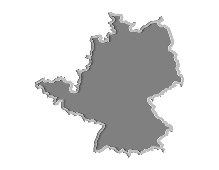 Germany map paper cut vector illustration, country isolated on a white background.のイラスト素材