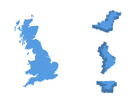 England isometric map vector illustration, country isolated on a white background.のイラスト素材