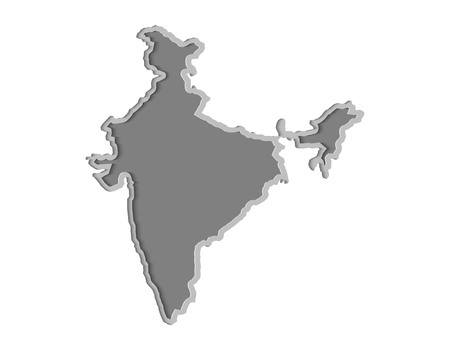 India map paper cut vector illustration, country isolated on a white background.のイラスト素材