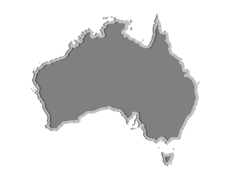 Australia map paper cut vector illustration, country isolated on a white background.のイラスト素材
