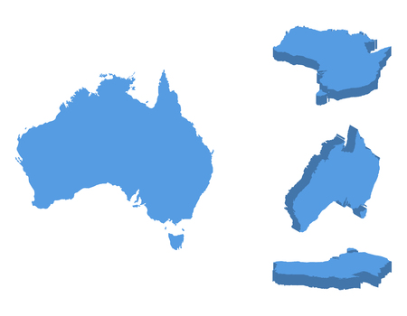 Australia isometric map vector illustration, country isolated on a white background.のイラスト素材