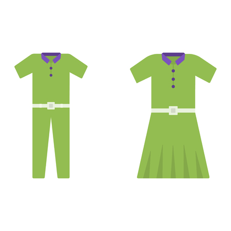 Men and women clothing vector flat iconsのイラスト素材