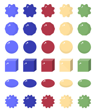 Geometric shapes vector flat iconsのイラスト素材