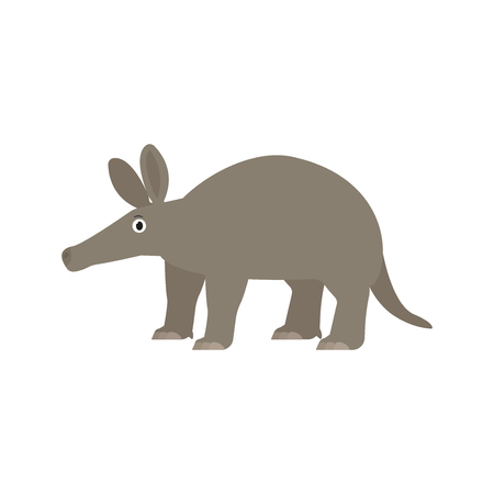 Aardvark icon in flat style, african animal vector illustrationのイラスト素材