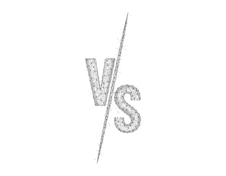 Versus Battle low poly design, Competition vs match game in polygonal style, martial battle vs sport wire frame vector illustration on white backgroundのイラスト素材
