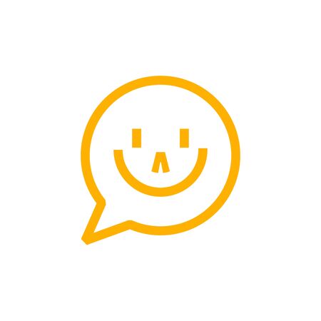Smiley message outline icon on white backgroundのイラスト素材