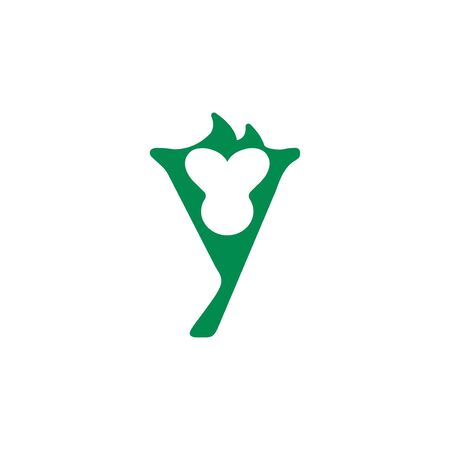 The combination of the letter Y and the head of a monkey isolated on white backgroundのイラスト素材