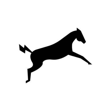 Powerful electric horse in a jump vector illustration isolated on a white background.のイラスト素材