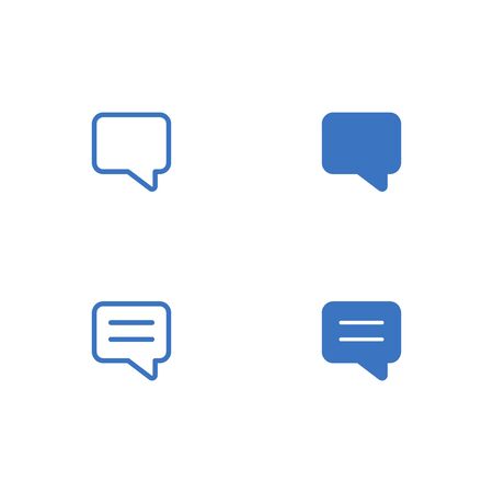 Message or speech bubble outline and flat icon isolated on white background.のイラスト素材